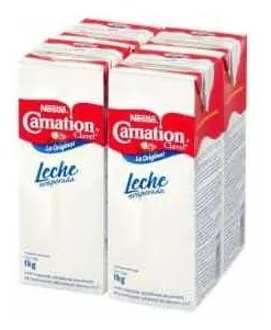 Leche Evaporada Carnation Clavel Nestlé 4 Pzas De 1 L Ts