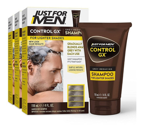 Just For Men Control Gx Champú Cabello Marrón 3 Pack