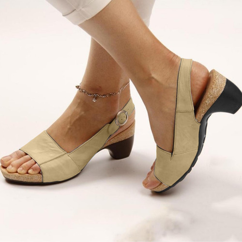 Sandalias De Tacón Grueso Cómodas Y Elegantes Para Verano Co