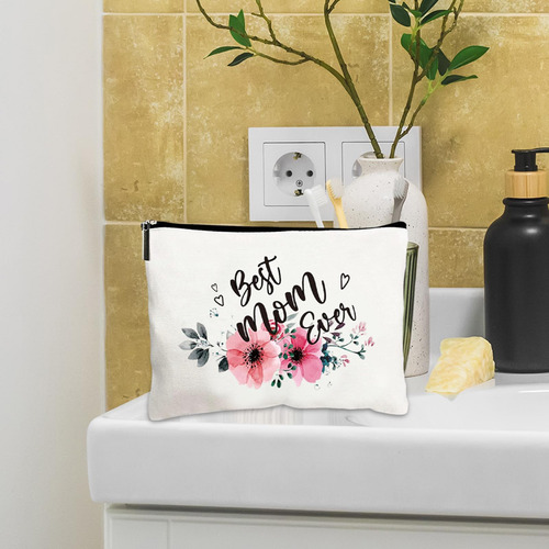 Bolsa De Maquillaje De Lona De Algodón Inferior, Bolsa De