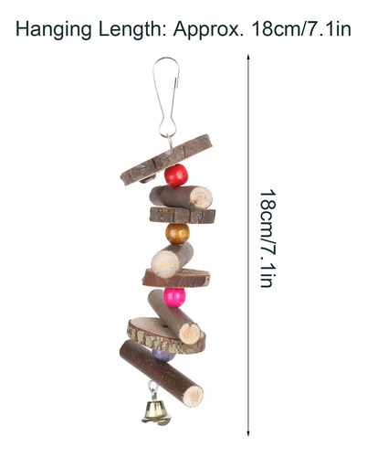Juguete Colgante De Madera Para Morder Bird Bite Blocks, 2 P