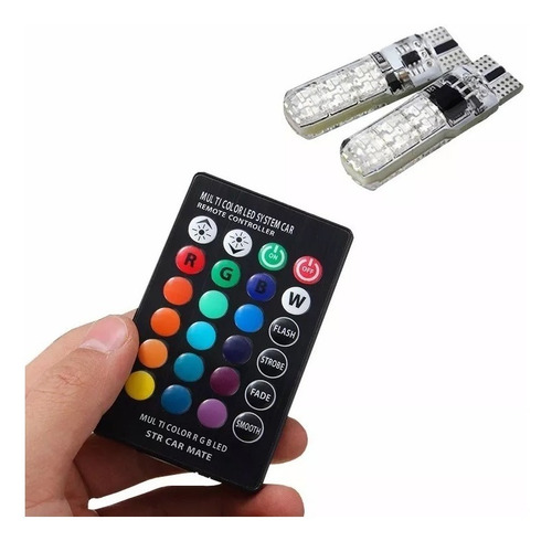 Kit Lamparas Luz Led Posicion Multicolor Rgb Control Remoto