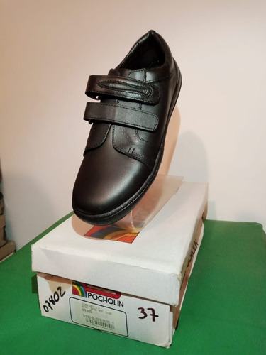 Zapato Colegial Cierre Magico Niño Marca Pocholin Model 7802