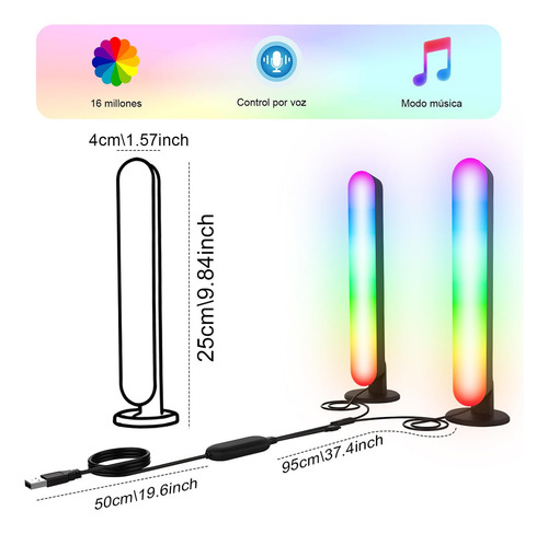 Luces Rgb Inteligentes, Captura Música, Control Bluetooth,