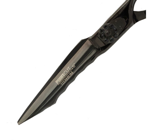 Tijera Barberia Microdentada Corte Pointcut Titanio Black 6