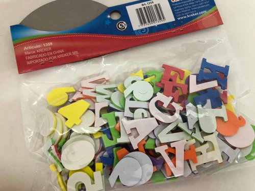 Imagen 2 de 5 de 168 Letras + Numeros De Goma Eva Autoadhesivas Kreker