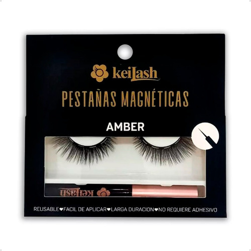 Keilash Pestañas Postizas Magneticas Delineador Amber