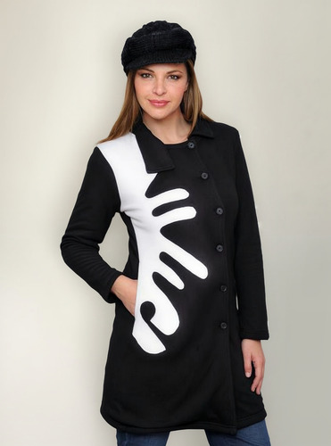 Chaqueta Tapado Tipo Campera Larga Mujer Con Polar Invierno