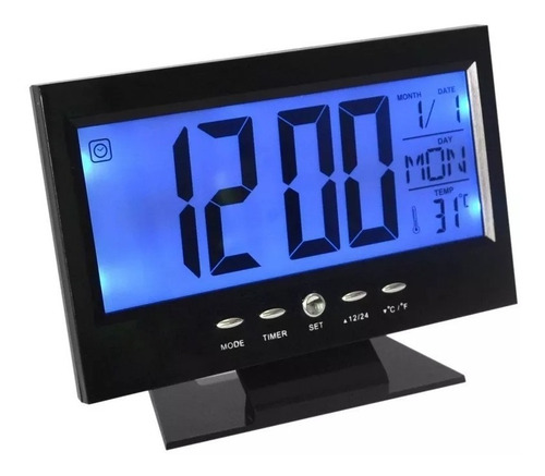 Relógio Digital Mesa Sensor Som Alarme Termômetro Calendário