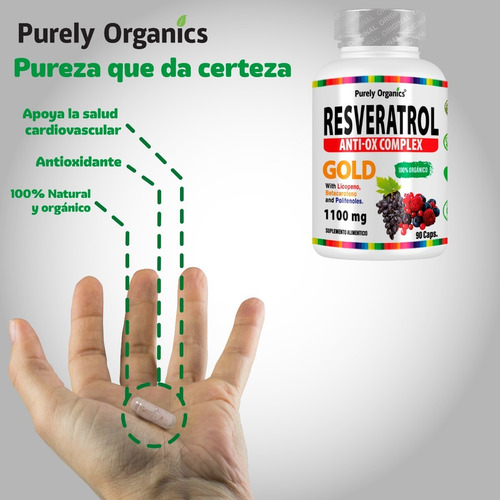 Imagen 4 de 5 de Resveratrol Anti-ox Complex Gold | 90 Caps | Antioxidante