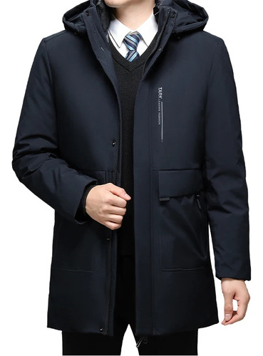 Parkas Gruesas De Felpa Larga For Hombre, Chaqueta De Invierno De 2 Piezas, Abrigo Parker For Hombre, Abrigo De Cremallera Gruesa Cálido For