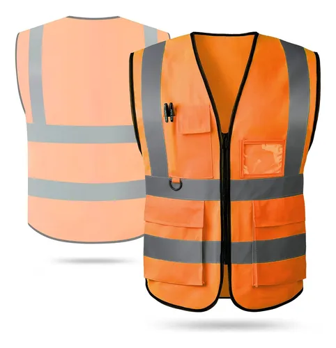 comprar Chalecos Naranja Reflejante Seguridad Industrial Brigadista