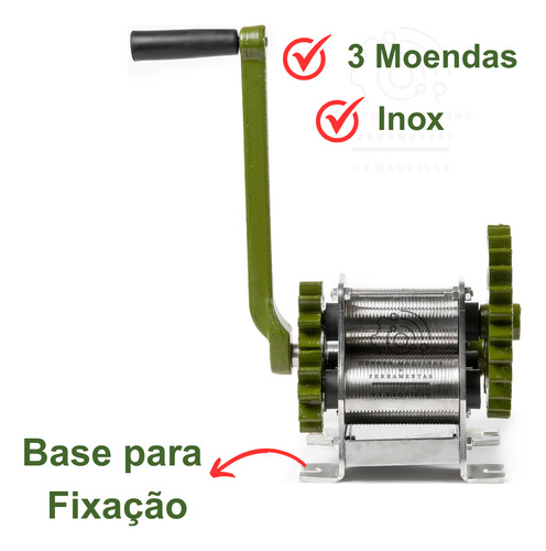 Engenho Manual Para Cana B60 Moendas Em Inox - Botini