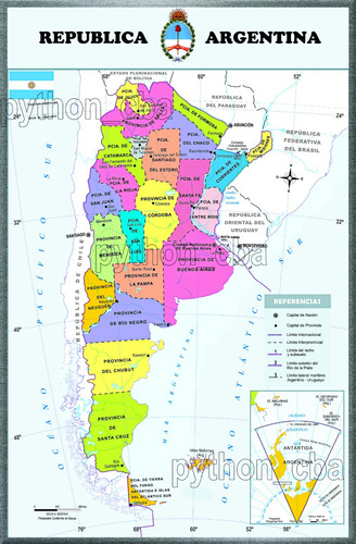 Cuadro Mapa Político De La República Argentina Actual