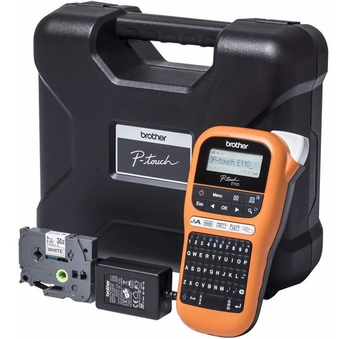 Rotuladora Manual Portátil Brother Pt-e110vp Maletín Y Cinta Naranja