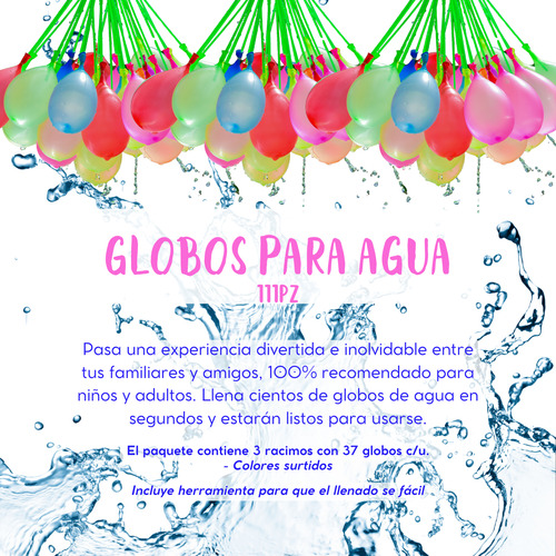 Globos Para Agua 111 Pzs Magic Balloons Llenado En 60seg