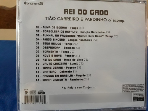 Cd Tião Carreiro E Pardinho Rei Do Gado- Novo Ler Descrição*