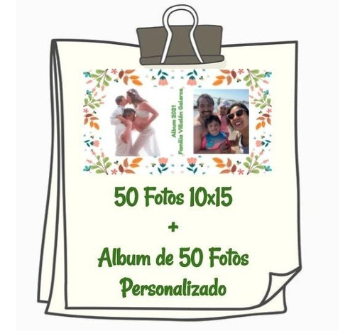 Imprime 50 Fotos 10x15 + Álbum Personalizado Envio Gratis