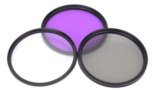 // Filtro De Lente, Kit De 3 Filtros De Cámara Uv Cpl Fld