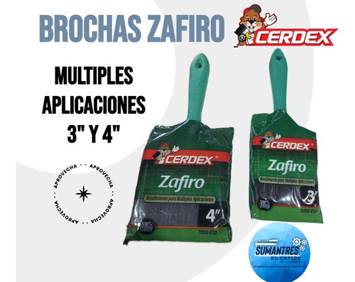 Brochas Marca Cerdex Zafiro 3 Y 4  Compré Calidad