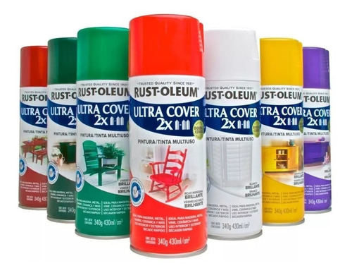 Spray Aerosol Pintura Ultra Cover 2x Colores Rust Oleum