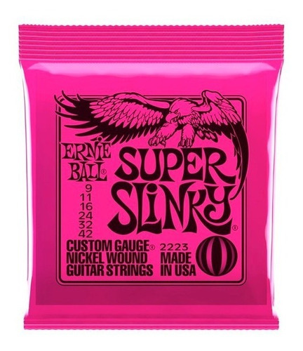 Paquete Cuerdas Guitarra Ernie Ball Super Slinky 09-42 2223