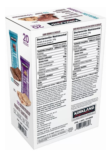 Barras De Proteína Chocolate 20 Piezas 1.2 Kg Kirkland