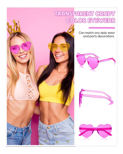 20 Pares De Gafas De Sol Sin Montura En Forma De Corazón