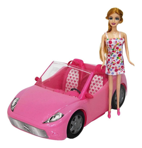 Carro Convertible Con Muñeca Beauty Juguete Niñas K877-30a Color Rosa chicle