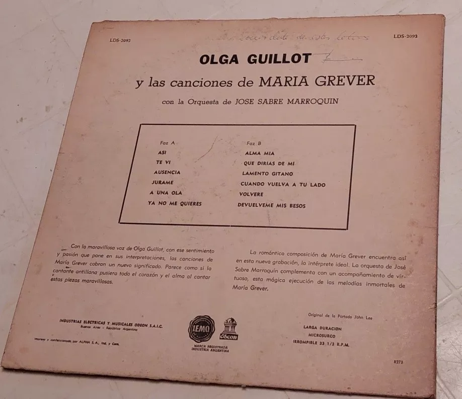 Olga Guillot - Vinilo Lp