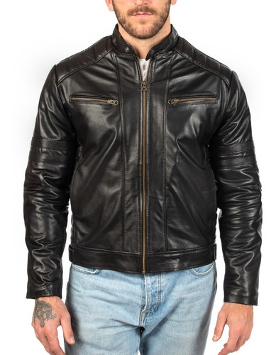 Campera De Cuero Vacuno Legítimo - Motoquera - Rg Cueros