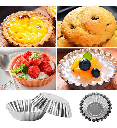 Kit de 6 tartas dulces con forma rizada, base fija profesional