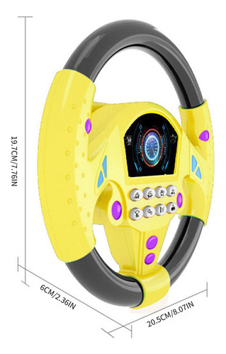 Brinquedo De Volante Portátil, Elétrico Musical Amarelo
