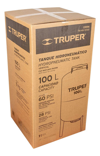 Tanque Para Bomba Hidroneumatica Hidr-1x100 Truper