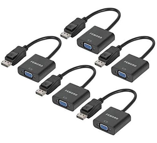 Adaptador Femoro Displayport A Vga  Macho A Hembra (5 Pack)