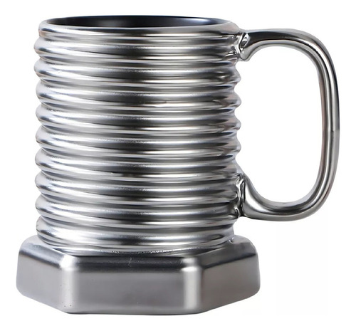 / Taza De Ceramica En Forma De Tornillo Color Plateado