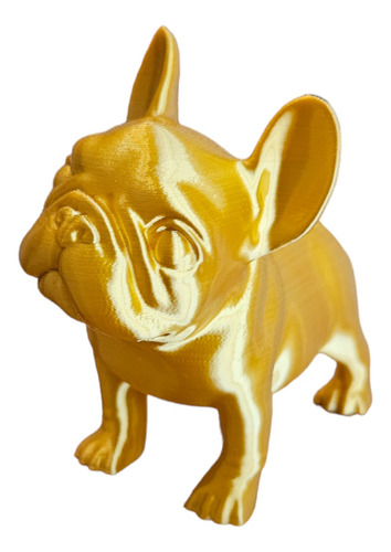 Bulldog Frances Dorado 10cm Estatuilla Adorno Impresión 3d!