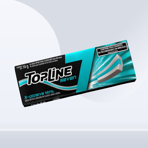 Chicles Topline Seven Xplosive Mint (menta) X16u X14g