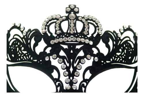 Antifaz Brillante Encaje Disfraz Fiestas Halloween Color Negro