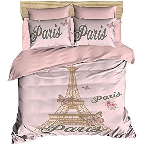 Juego De Ropa De Cama Ozinci Paris, Temática De La Torre Eif