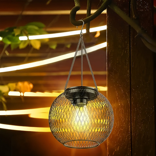 Luzes Solares De Jardim Suspensas De 1 Peça De Metal Antigo