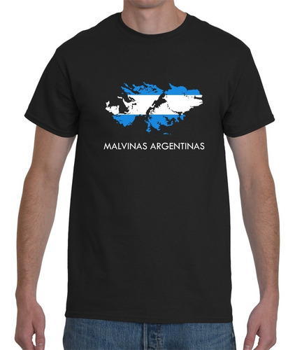 Imagen 1 de 3 de Remera Islas Malvinas Argentinas Homenaje Algodon Azul 