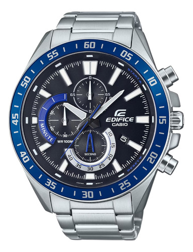 Reloj Casio Efv-620d-1a2vcr Edifice Multifunción-gris Plateado Gris