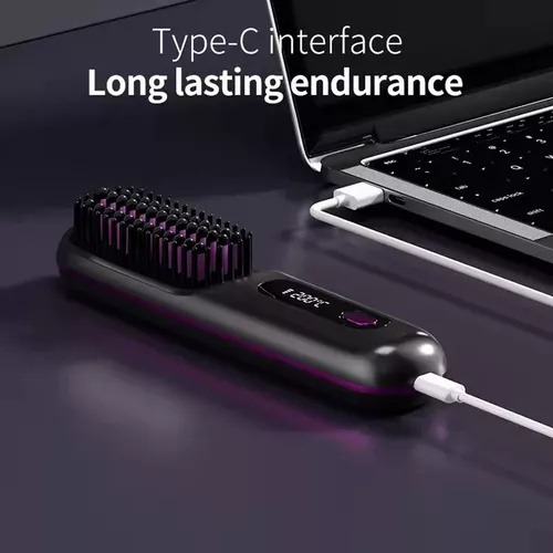 // Usb Escova De Cabelo Pente Sem Fio Fast Heating