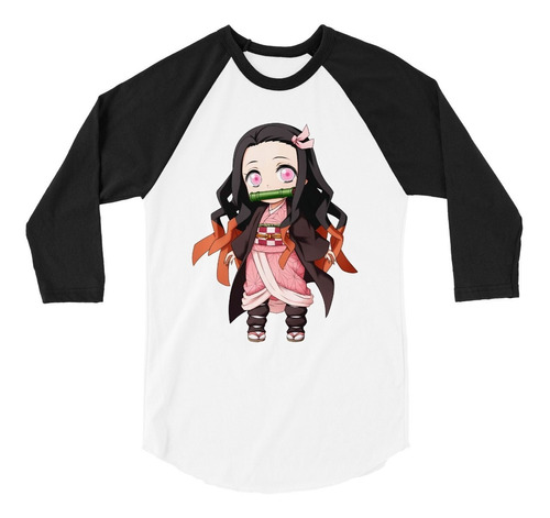 Playera Raglan 3/4 Nezuko Demon Slayer Anime