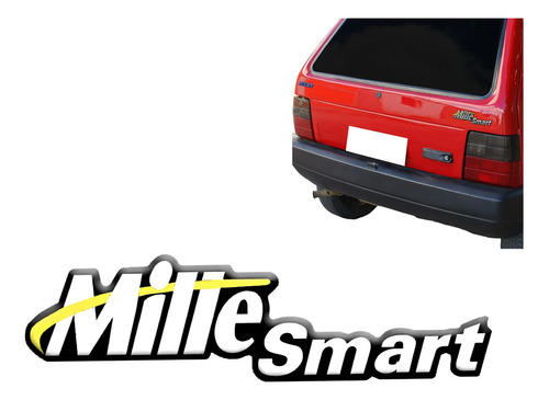 Emblema Adesivo Nome Mille Smart Resinado