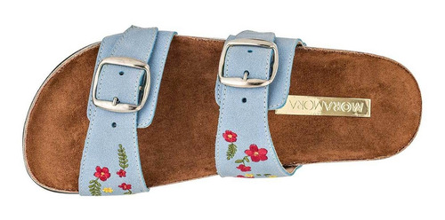 Sandalia De Piso Moramora 135223 Color Azul Para Mujer Tx6
