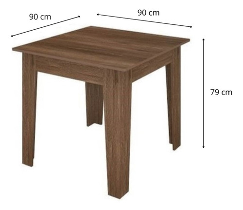 Conjunto Mesa Sala De Jantar Com 4 Cadeiras Lugares Quadrada