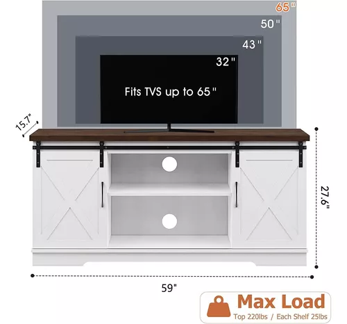  IDEALHOUSE Mueble de TV de 50 pulgadas con soporte de