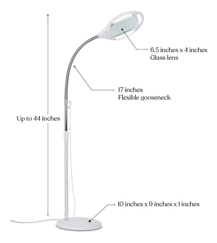 Lámpara De Pie Led De Aumento Lightview Pro Con Lente De